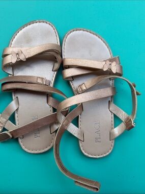 The Place Metallic Rose Gold Girls Strappy Sandals